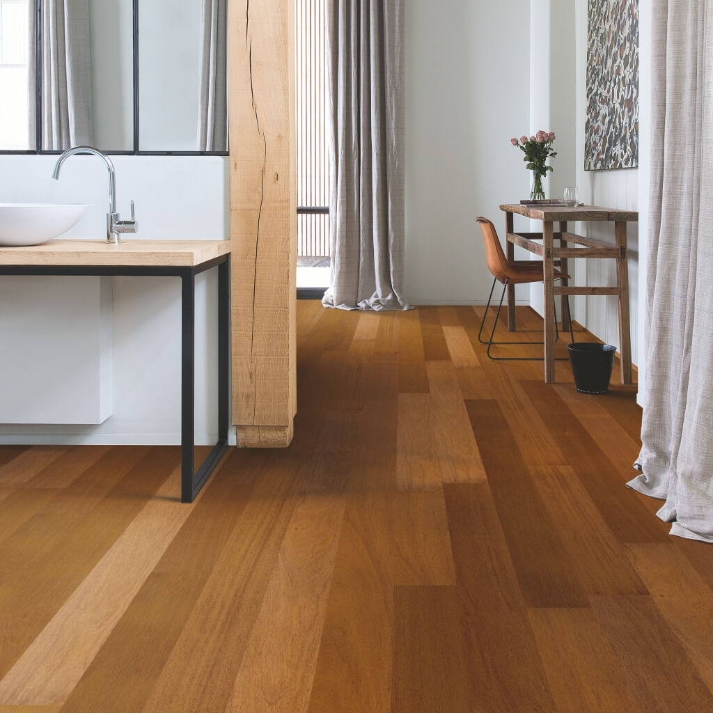 ReadyFlor Range Colour: Brushed Blackbutt 1 Strip Matt timber flooring Sunshine Coast