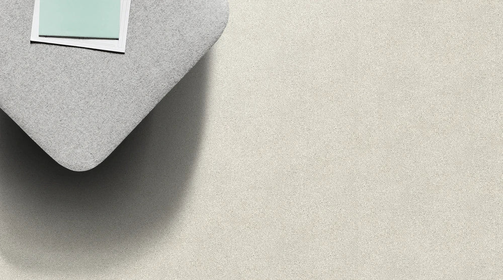 Ivory cut pile twist carpet, a soft luminous cream with gentle warm undertones and dense plush polyester surface, from the Kawana Flooring Redbook Barossa collection