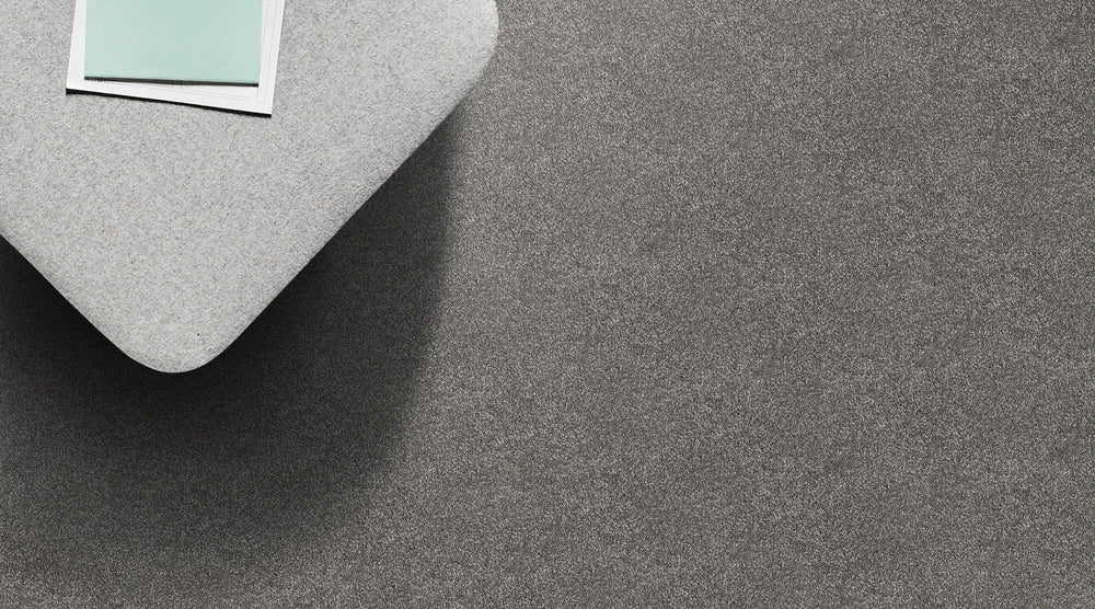 Lead cut pile twist carpet, a deeper architectural grey with confident tonal weight and luxurious soft surface density, from the Kawana Flooring Redbook Barossa collection
