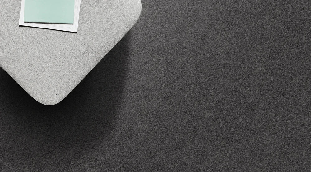 Magma cut pile twist carpet, a deep charcoal-grey with anchoring depth and richly plush polyester character, from the Kawana Flooring Redbook Barossa collection