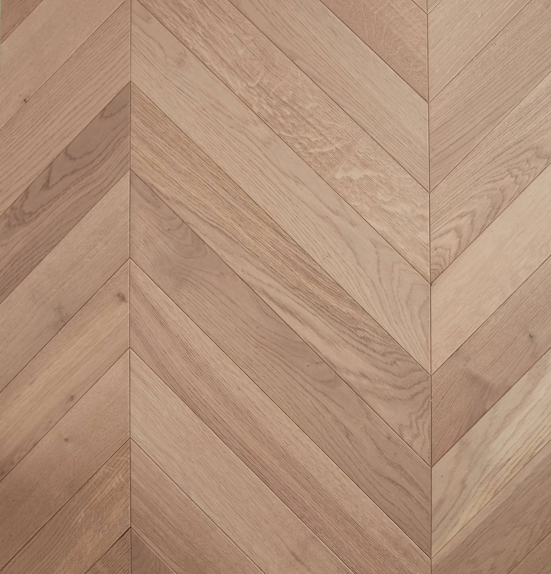 Champagne De Marque Oak Chevron parquetry, pre-finished European Oak with warm pale honey tone, from the Kawana Flooring De Marque parquetry collection
