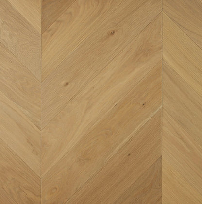 Colonial Grey De Marque Oak Chevron parquetry, pre-finished European Oak with warm mid-grey wash, from the Kawana Flooring De Marque parquetry collection