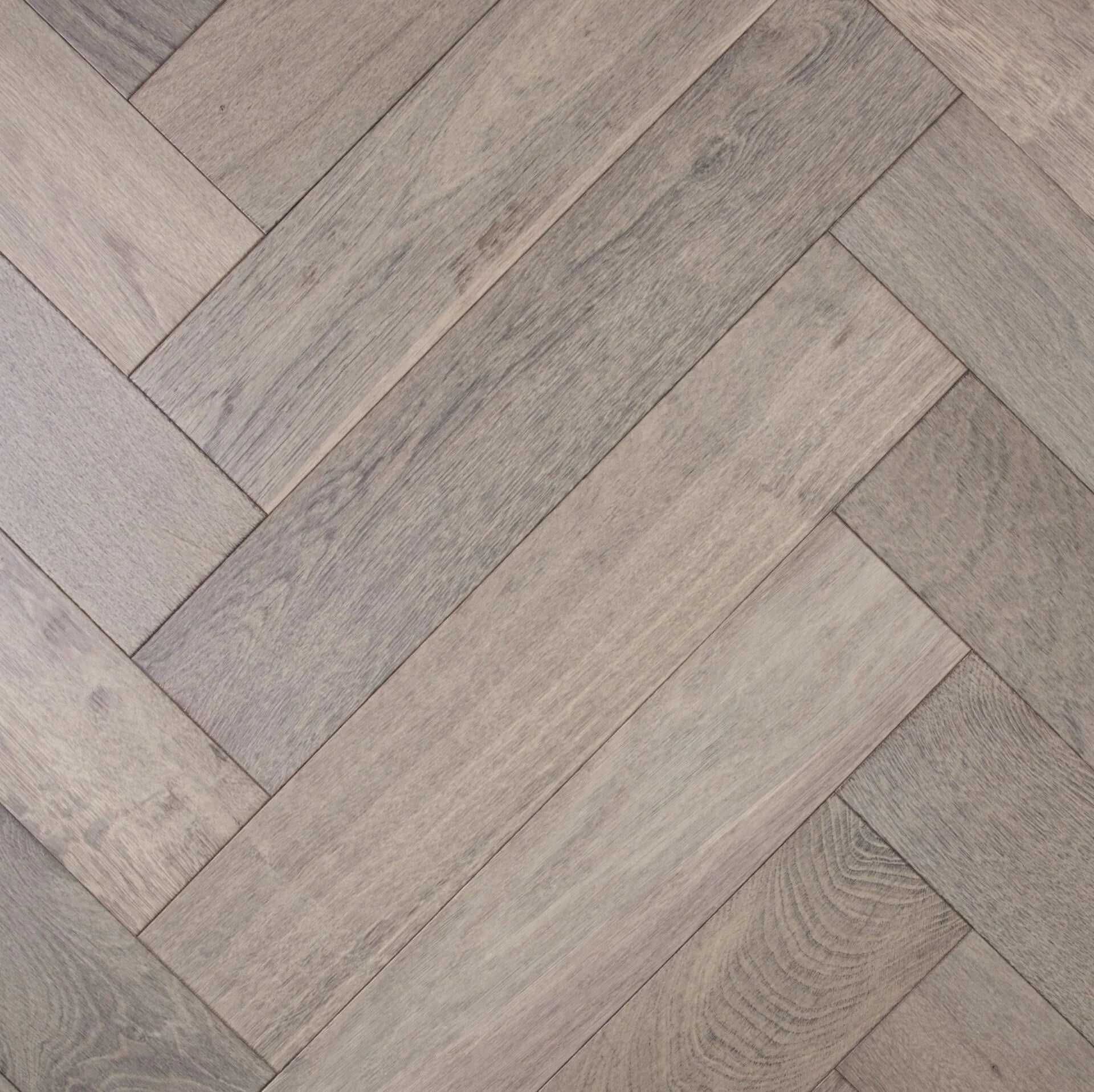 Storm De Marque Oak Herringbone parquetry, pre-finished European Oak with cool muted grey, from the Kawana Flooring De Marque parquetry collection
