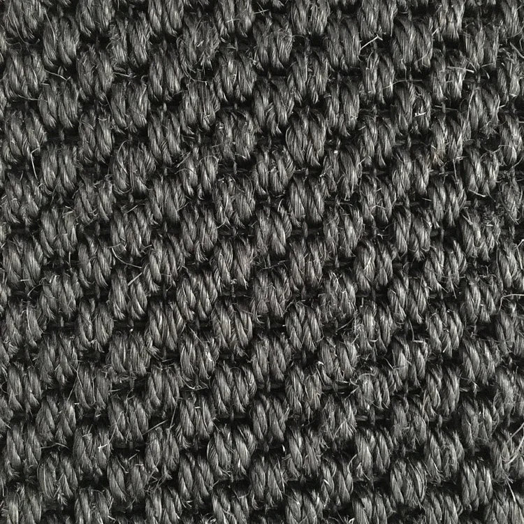 Raven sisal, a rich black natural fibre with fine basketweave texture, from the Kawana Flooring Floorspace Sisal collection