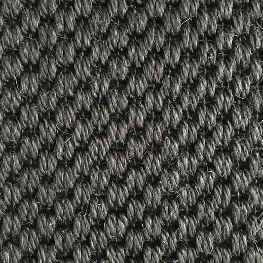 Raven sisal, a rich black natural fibre with fine basketweave texture, from the Kawana Flooring Floorspace Sisal collection