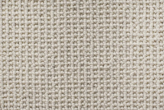 Arctic Pearl wool textured loop carpet, a soft pale luminous neutral with cool atmospheric character and richly heathered wool surface, from the Kawana Flooring Victoria Carpets Hatfield collection