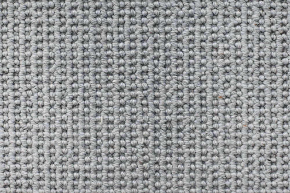 Grayscale wool textured loop carpet, a sophisticated mid-grey with quietly composed tonal weight and visible textural surface, from the Kawana Flooring Victoria Carpets Hatfield collection