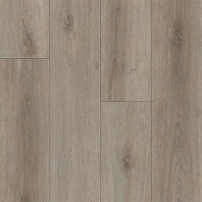 Phantom hybrid plank, a moody mid-grey oak with knotted character and deep grain shadowing, from the Kawana Flooring Heartridge Summerhill collection