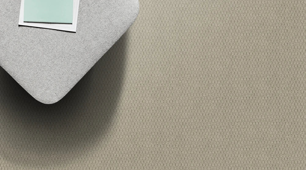 Aged Pearl patterned loop carpet, a warm pale neutral with subtle silvered undertones and textile-like cross-woven surface, from the Kawana Flooring Redbook Kashmir collection