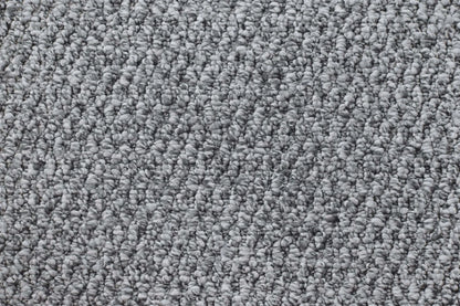 Mosaic textured loop carpet, a balanced cool mid-grey with composed tessellated character and visible architectural texture, from the Kawana Flooring Victoria Carpets Lucca collection