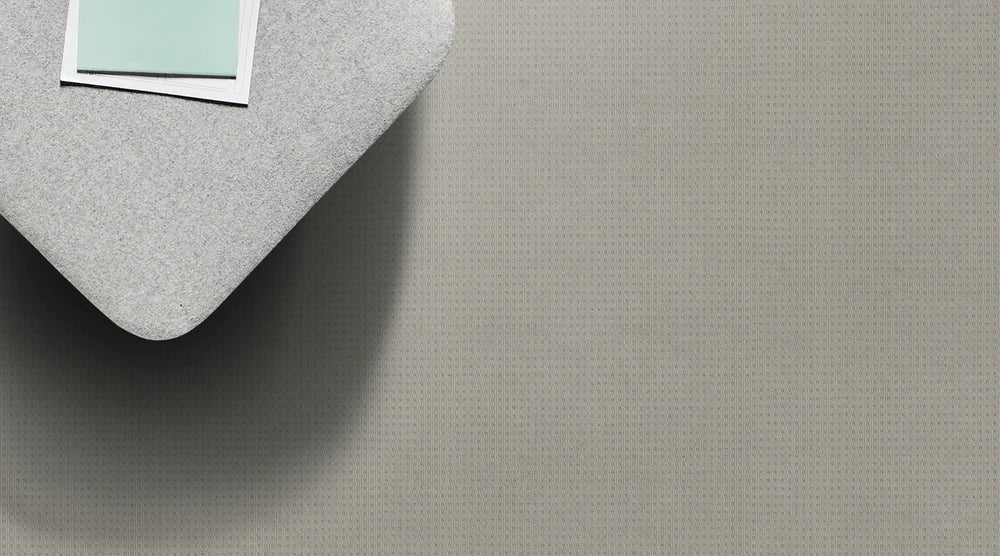 Atmosphere multi level loop carpet, a soft pale cool-grey with refined silvered undertones and quietly ribbed texture, from the Kawana Flooring Redbook Mikado collection