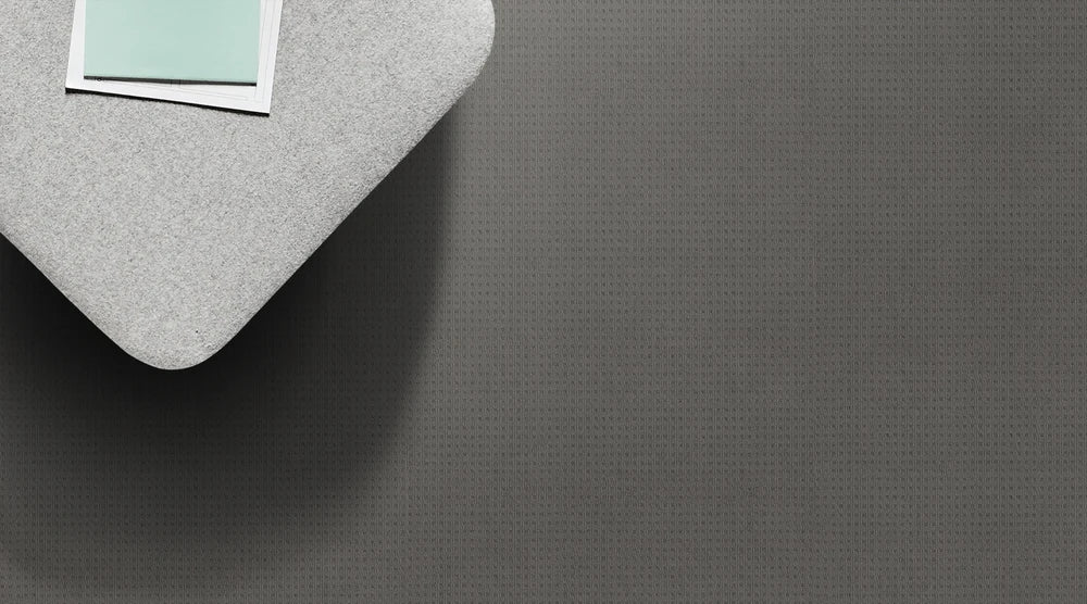 Tarpaulin multi level loop carpet, a deep architectural mid-grey with strong tonal weight and crisp vertical pattern character, from the Kawana Flooring Redbook Mikado collection