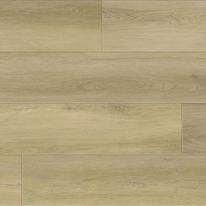 Macadamia luxury vinyl plank, a classic gold-brown timber with textured minimalism and timeless tonal balance, from the Kawana Flooring Resiplank Essence 307 collection