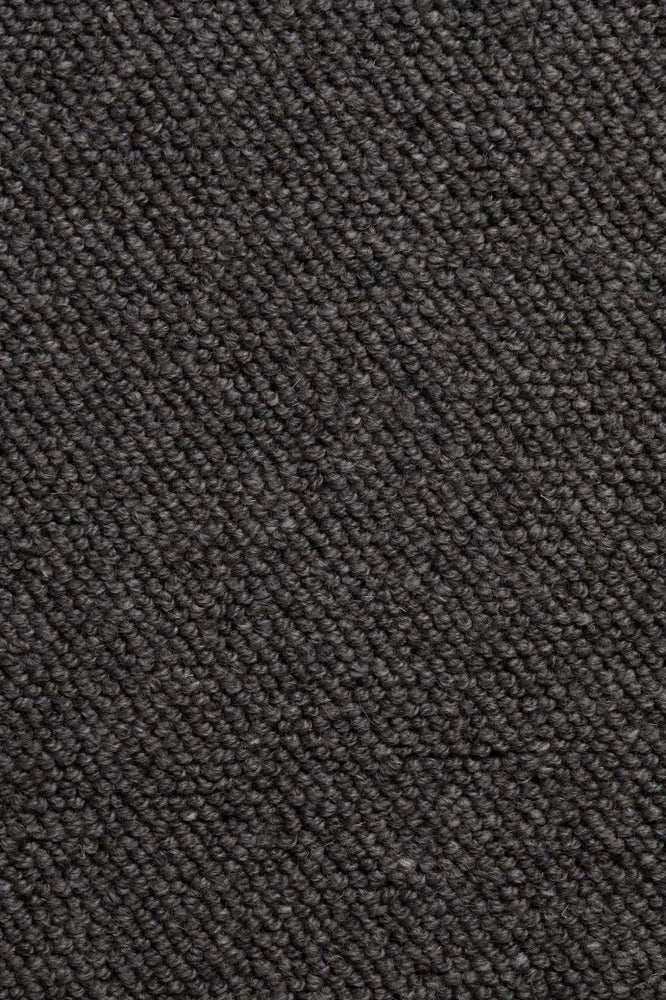 Promenade wool loop carpet, a rich deep brown-charcoal with warm grounding undertones and crisp architectural loop, from the Kawana Flooring Victoria Carpets Urban Style collection